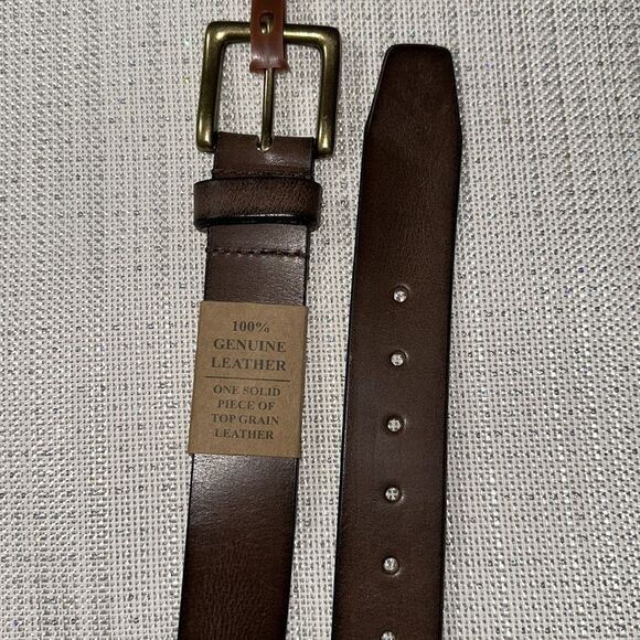 Stone Mountain Brown Genuine Top Grain Leather Buckle Belt - Picture 1 of 8